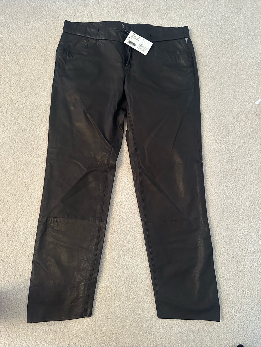 Women’s Black Leather Jeans kangaroo leather